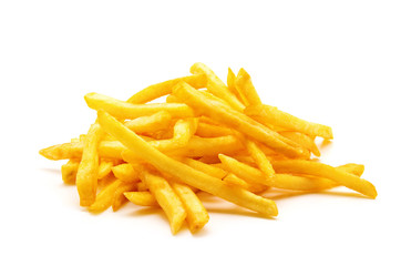 potato fry on white isolated background