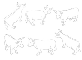  vache laitière, dessin animé, tracé mammifère, silhouette, ferme, isolé, vecteur, animal, blanc, nature, noir, art, lait, 