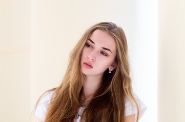 Fototapeta premium Close portrait of a beautiful teenage girl.