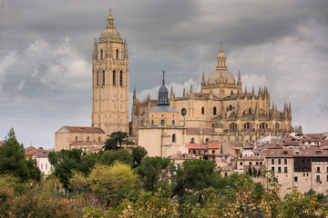 Naklejka premium Cathedral in Segovia, Spain