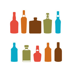 Bottle illustration set