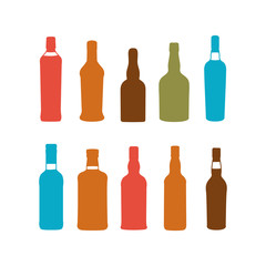 Bottle illustration set