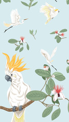 Fototapeta na wymiar Pattern, background with with feijoa flowers