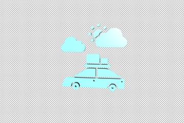 light-blue Vacation 3D illustration on transparent background