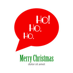 Logotipo Ho Ho Ho en burbuja color rojo