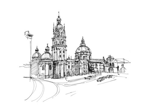 Sketch of old church