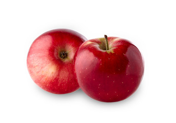 Red apples  on white background