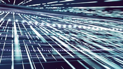 Abstract network connection background animation with moving technology shapes as texture.