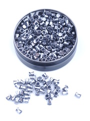 bullets for a pneumatic gun on a white background