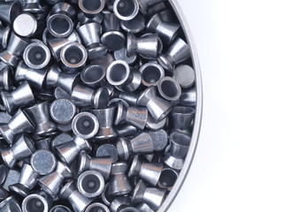 bullets for a pneumatic gun on a white background