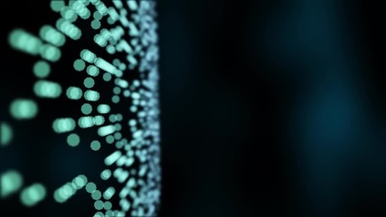 Abstract network connection background animation with moving technology shapes as texture.