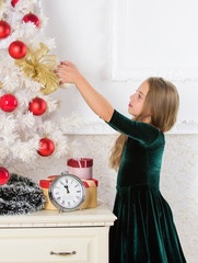 Child celebrate christmas at home. Favorite day of the year. Christmas celebration. Get incredibly...
