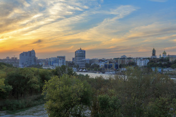 Fototapeta na wymiar Rostov-on-Don skyline at sunset