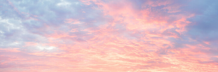blue sky and pink clouds, beautiful sunset or sunrise, bright background