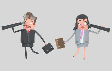 Business couple watching forward in a spyglasses.
Isolate. Easy automatic vectorization. Easy background remove. Easy color change. Easy combine.
