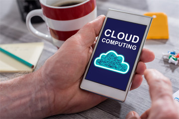 Cloud computing concept on a smartphone