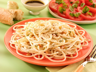 SPAGHETTI WITH PINE KERNELS AND PARMESAN