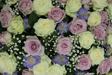 Purple and white wedding roses
