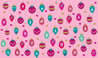Bolas de navidad sobre fondo rosa 2.