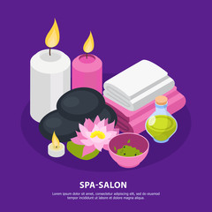 Spa Salon Isometric Background