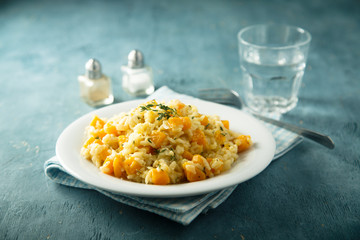 Pumpkin risotto with fresh thyme