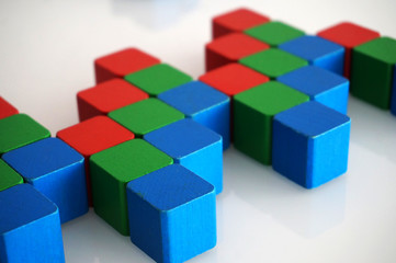 Obraz premium RGB red green blue wooden toy blocks