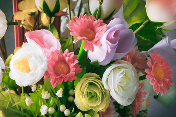  artificial flowers.Vintage Bouquet