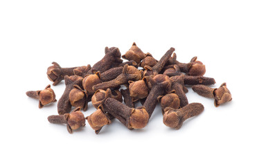 Spice cloves on white background