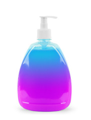 Plastic Bottle with liquid soap on a white background