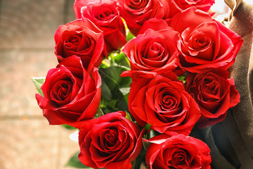 Bouquet of beautiful roses, closeup