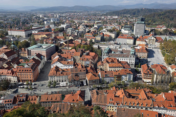 Obraz premium Aerial Ljubljana Slovenia