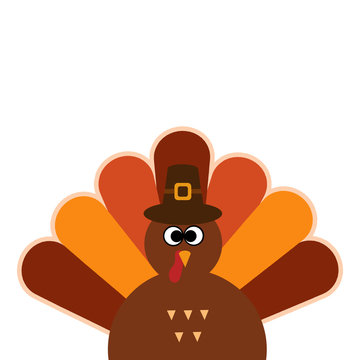 recommend clip art: Happy Thanksgiving Cartoon Turkey on white background Thanksgiving poster.