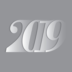 Happy New Year. 2019 text.