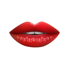 red lips isolated