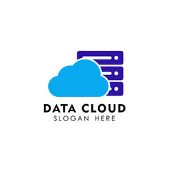 data cloud logo design template. server cloud logo design