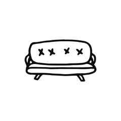 sofa icon. Isolated sketch for infographic object on light background.