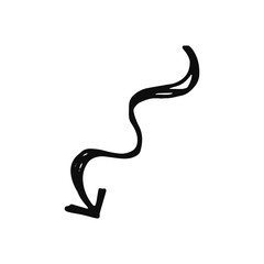 arrow icon. Isolated sketch for infographic object on light background.