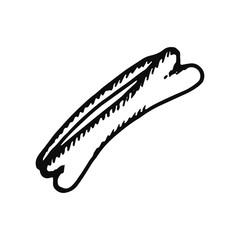 human bone icon. Isolated sketch for infographic object on light background.