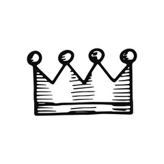 crown icon. Isolated sketch for infographic object on light background.