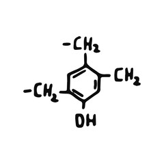chemical formula icon. Isolated sketch for infographic object on light background.