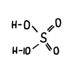 chemical formula icon. Isolated sketch for infographic object on light background.