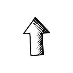 arrow icon. Isolated sketch for infographic object on light background.
