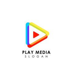 colorful play media logo design template. play icon symbol design