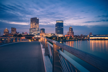 Panorama of Milwaukee at night