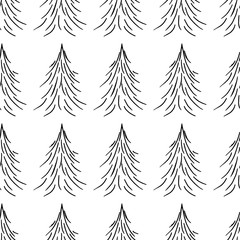 Christmas tree seamless pattern. Vector illustration of a seamless pattern of the Christmas tree.