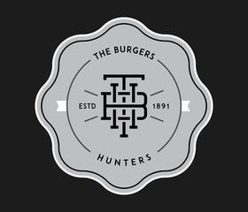 Burgers and fries hunters white on black