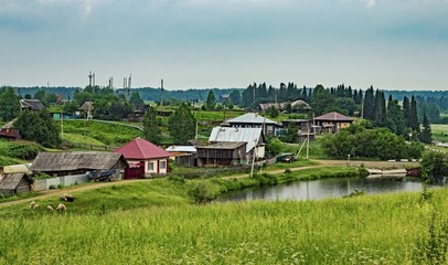 Obraz premium village in the countryside