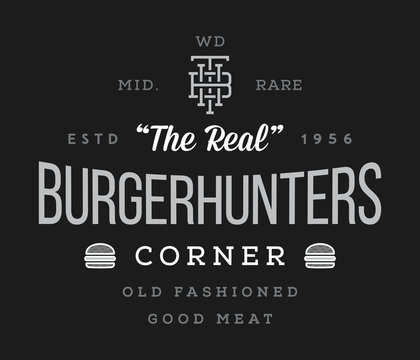 Burgers hunters white on black
