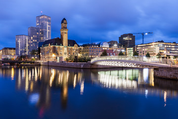 Obraz premium Panorama of Malmo at night