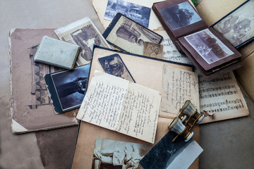 Old photos,albums and correspondence.